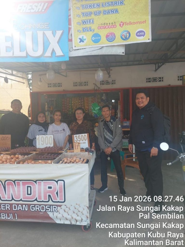 Monitoring Pemantauan Harga Kebutuhan Barang Pokok dalam Rangka Kegiatan Stabilitas Harga di Pasar Tradisional Pal 9, Kecamatan Sungai Kakap